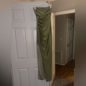Windsor Olive Green Satin Skirt